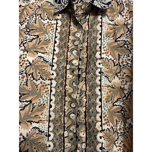 Prianka’s Womens Button Front Top Shirt 2X Multicolor Animal Print Short Sleeve - Picture 5 of 7